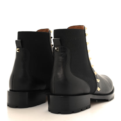 Valentino Garavani Calfskin Rockstud Beatle Chelsea 20mm Ankle Boots 38 Black 4 of 8