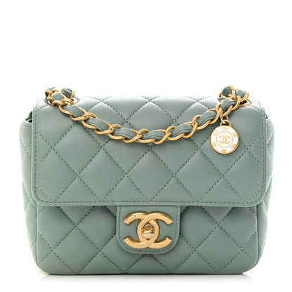 Chanel Lambskin Quilted Casino Chips Mini Square Flap Grey 1 of 13