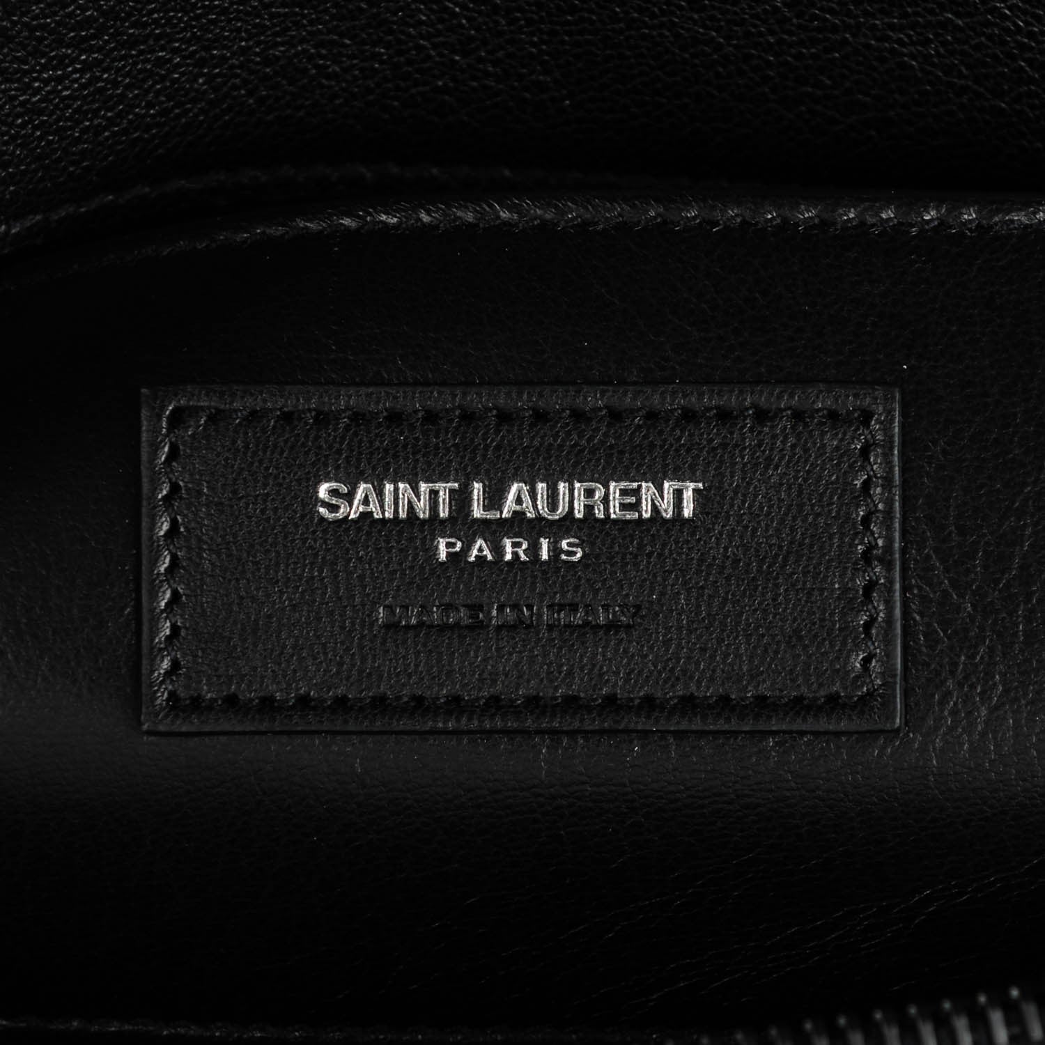 Saint Laurent Sheepskin Matelasse Chevron Monogram Monochrome Large College Satchel Black 6 of 6