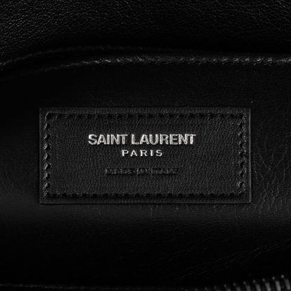Saint Laurent Sheepskin Matelasse Chevron Monogram Monochrome Large College Satchel Black 6 of 6