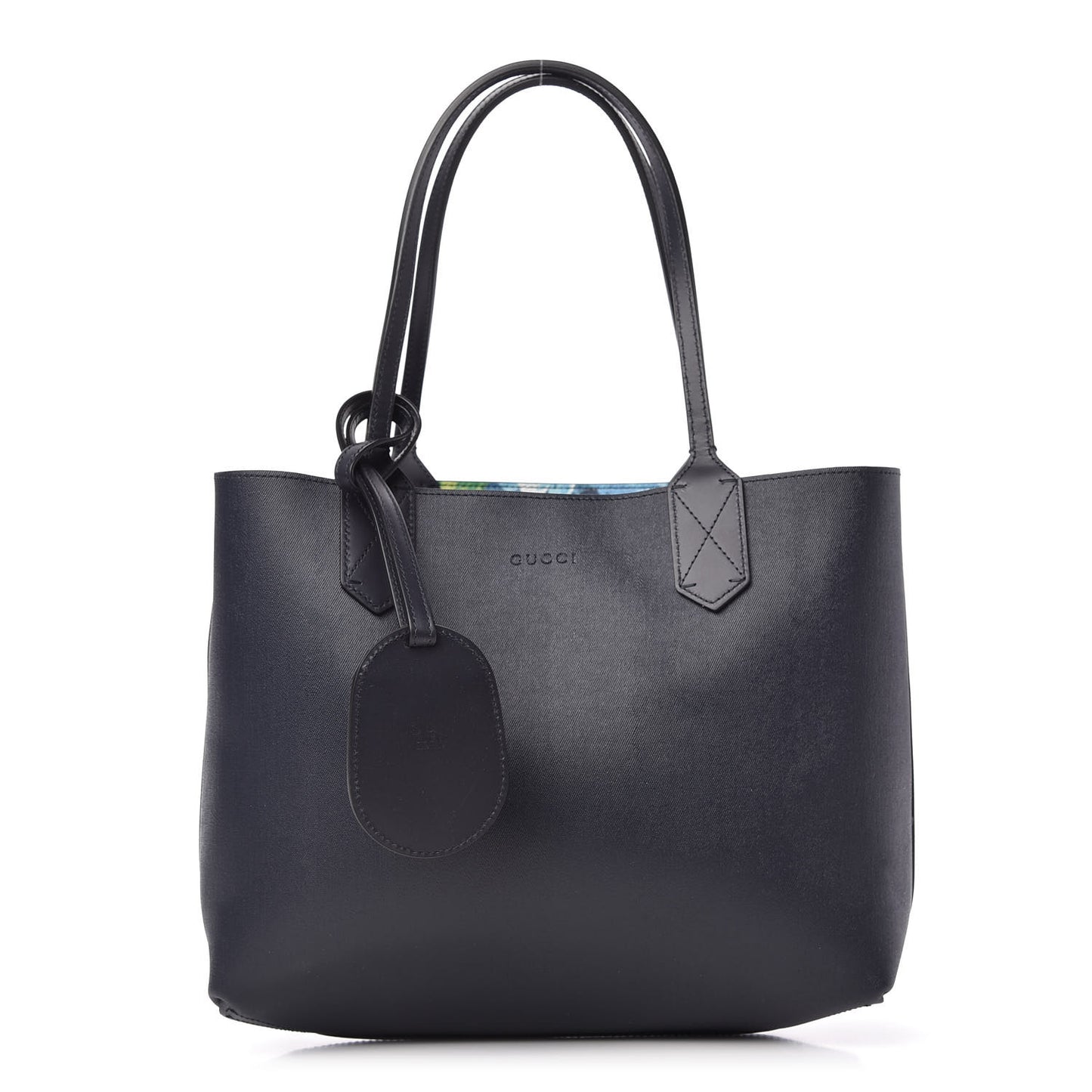 GG Supreme Monogram Blooms Small Reversible Tote Beige Blue Navy