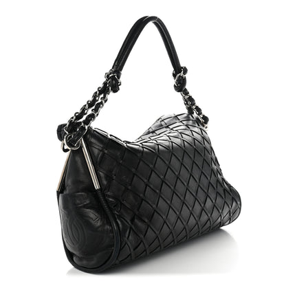Chanel Lambskin Woven Medium Ultimate Soft Sombrero Hobo Black 2 of 8