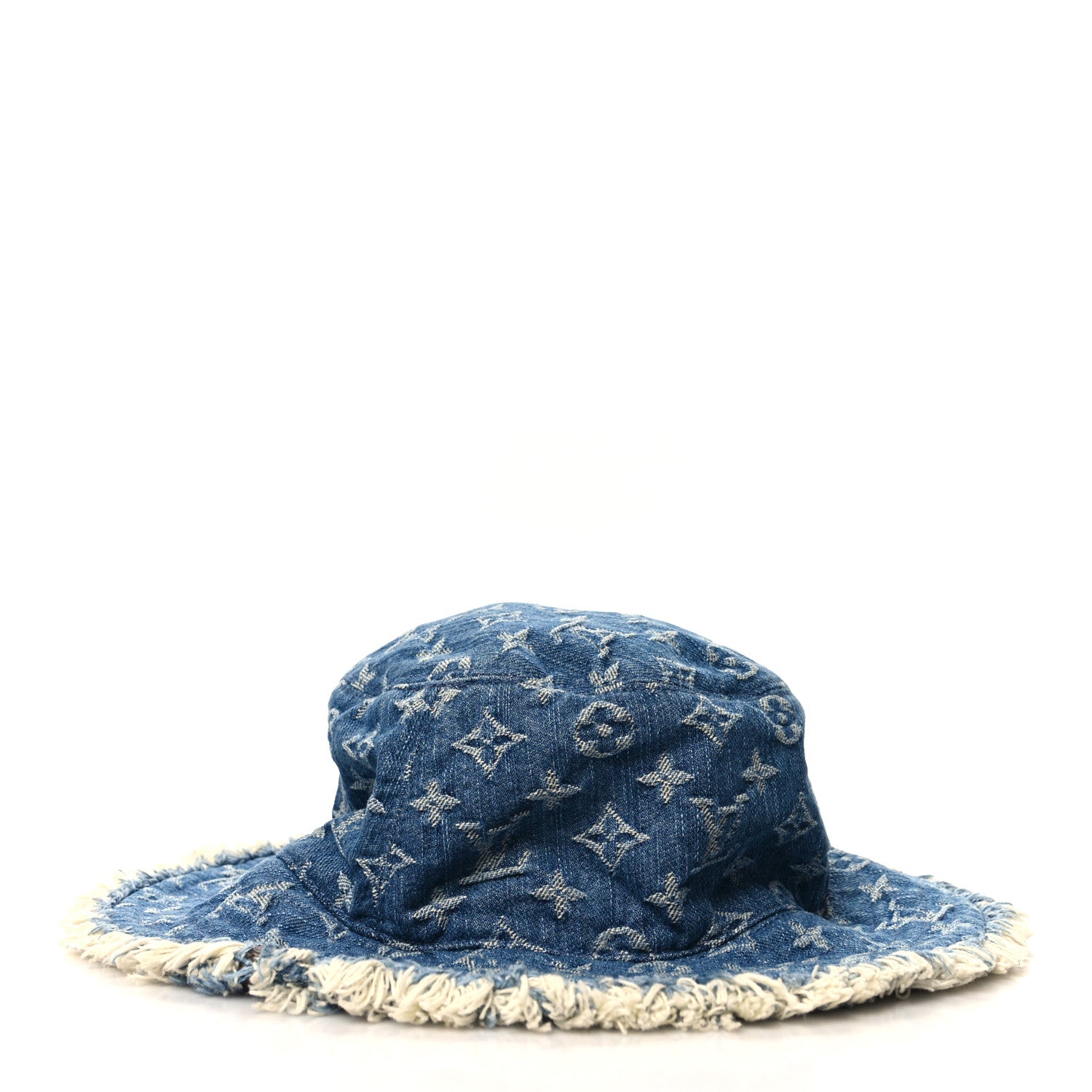 Louis Vuitton Monogram Denim Fringe Bob Bucket Hat M Blue 3 of 8