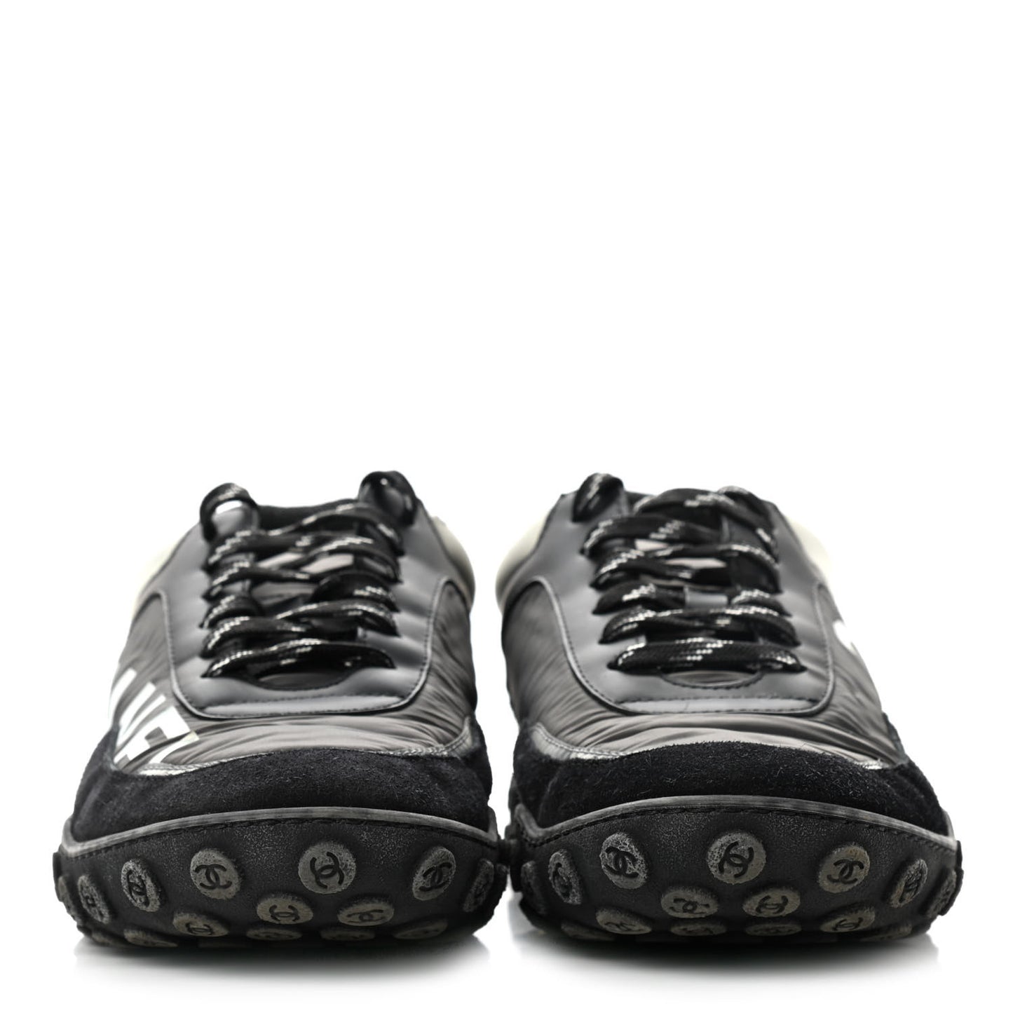 Calfskin Mesh Lycra Sneakers 40.5 Black