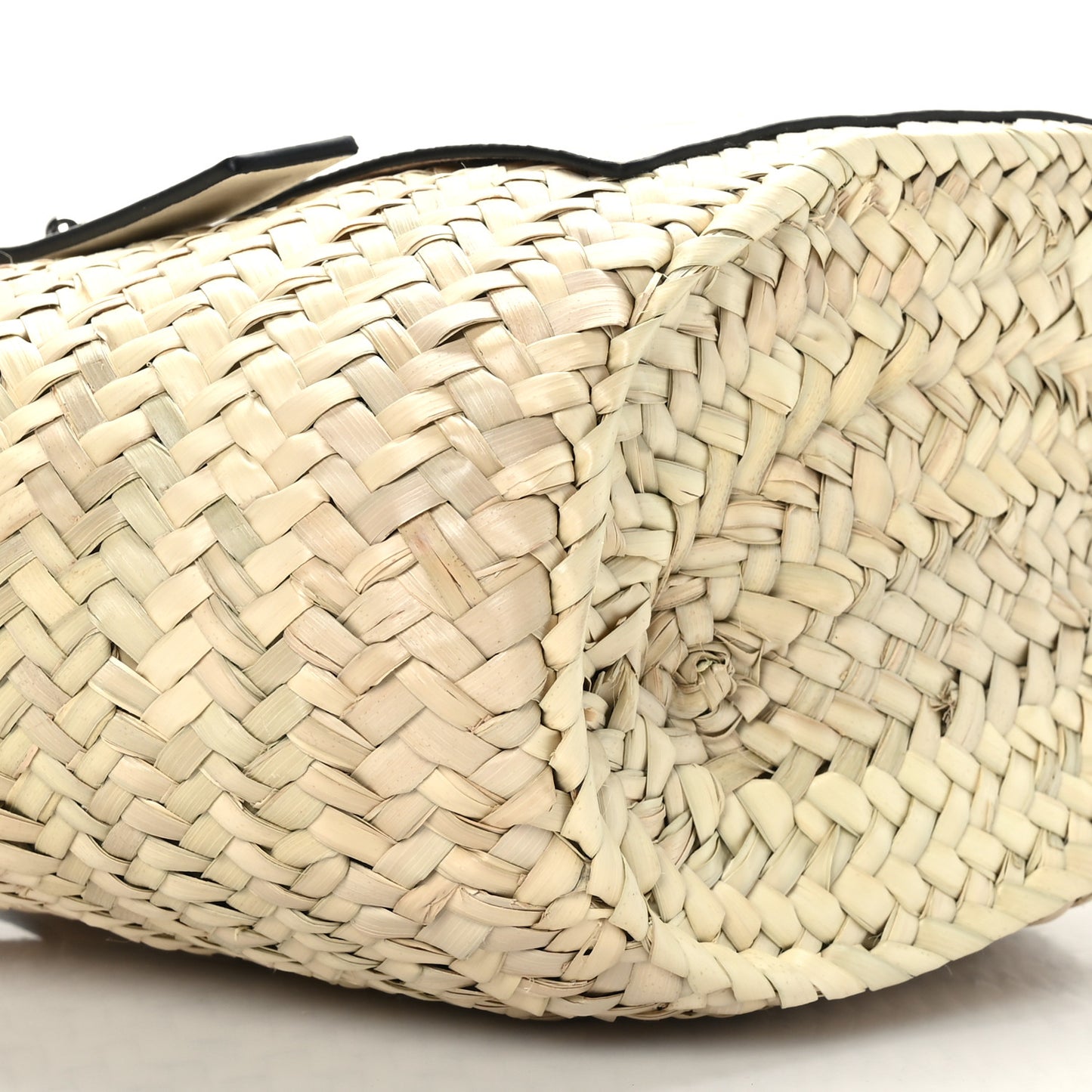 Raffia Small Basket Tote Bag Natural White