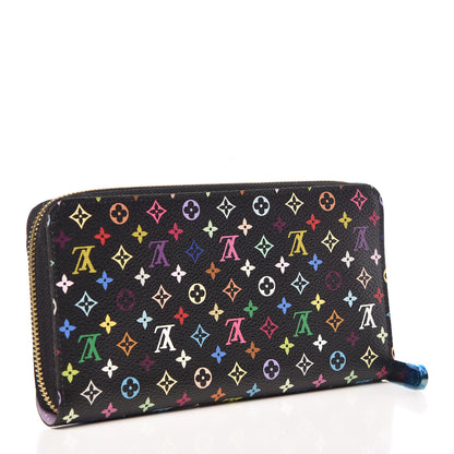 Louis Vuitton Monogram Multicolor Zippy Wallet Black Violet 3 of 11