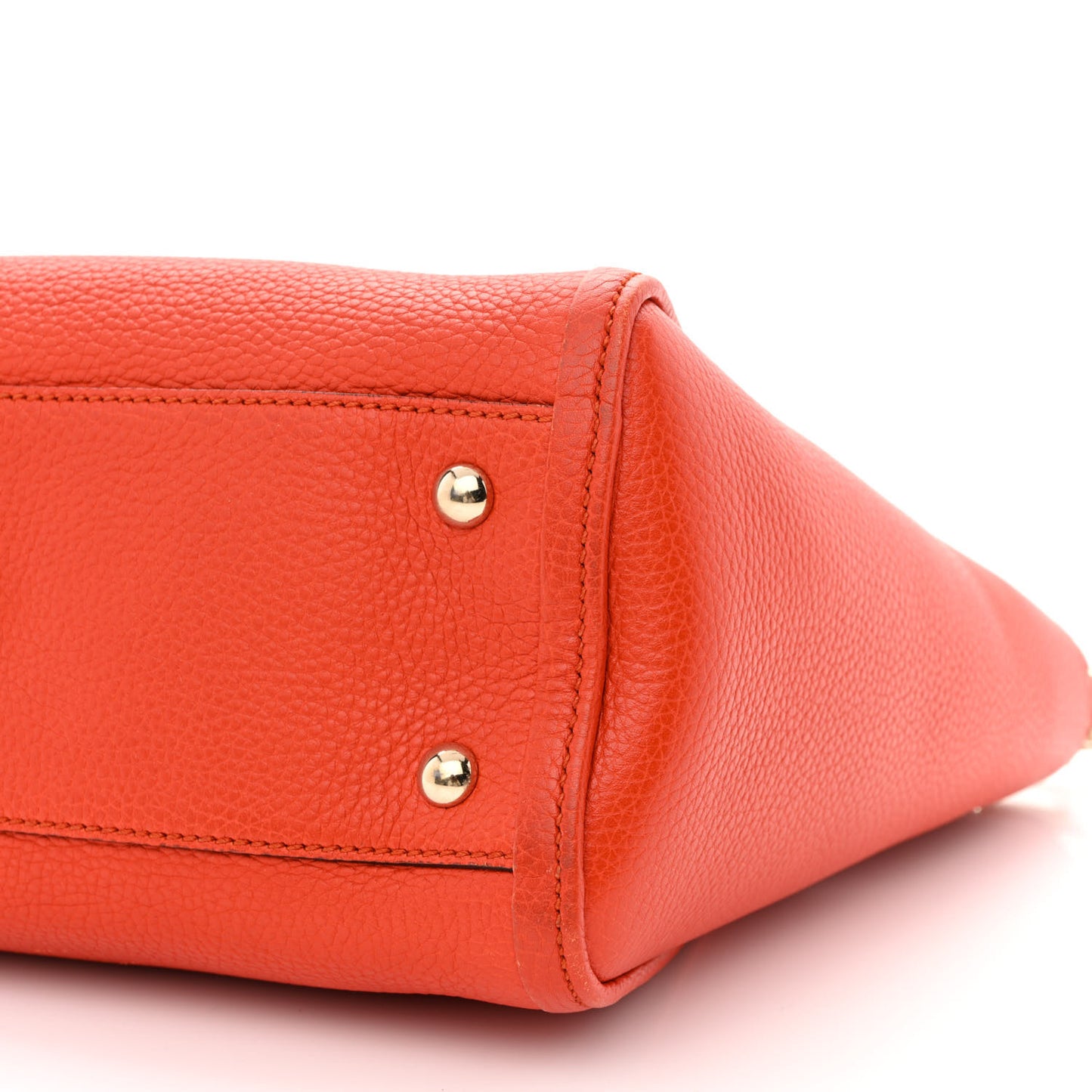 Pebbled Calfskin Small Soho Top Handle Bag Sun Orange