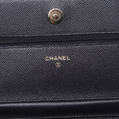 Chanel Caviar Quilted Wallet On Chain WOC Navy Blue 5 of 10