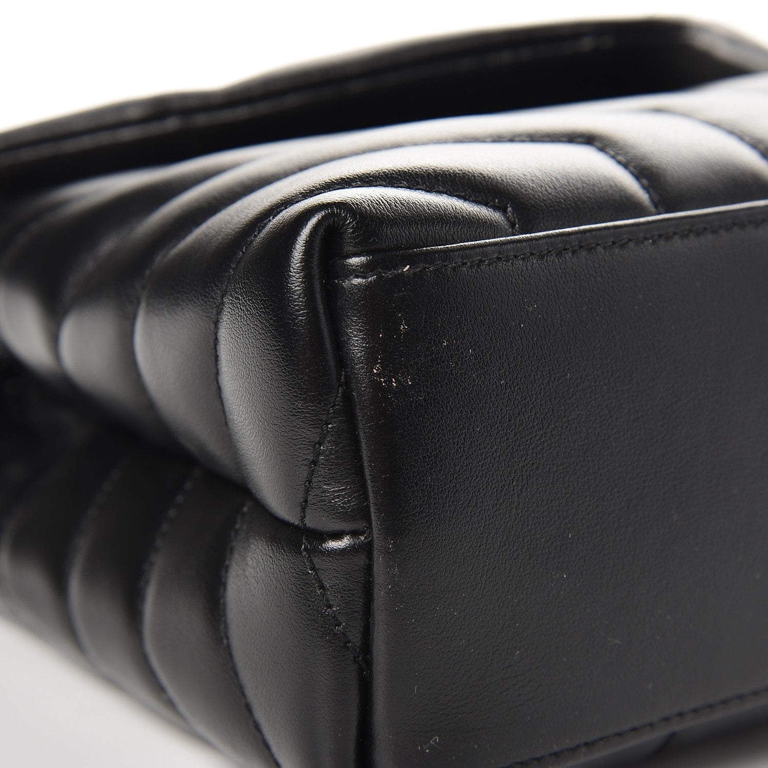 Saint Laurent Calfskin Y Quilted Monogram Small Loulou Chain Satchel Black 8 of 9