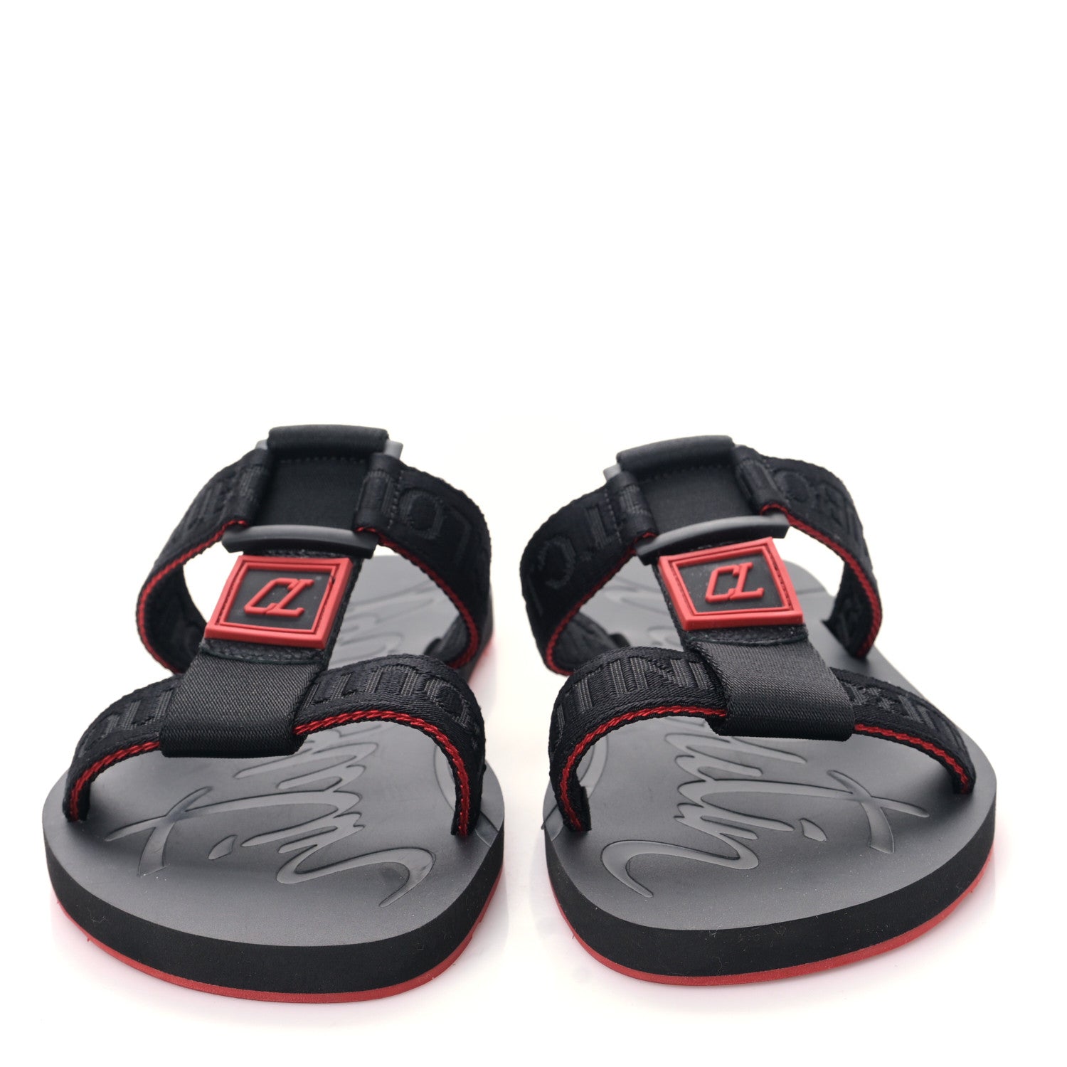 Christian Louboutin Rubber Surf Mens Flat Sandal 40 Black 2 of 7
