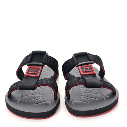 Christian Louboutin Rubber Surf Mens Flat Sandal 40 Black 2 of 7