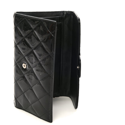 Chanel Patent Quilted Large Flap Wallet Black 7 of 16