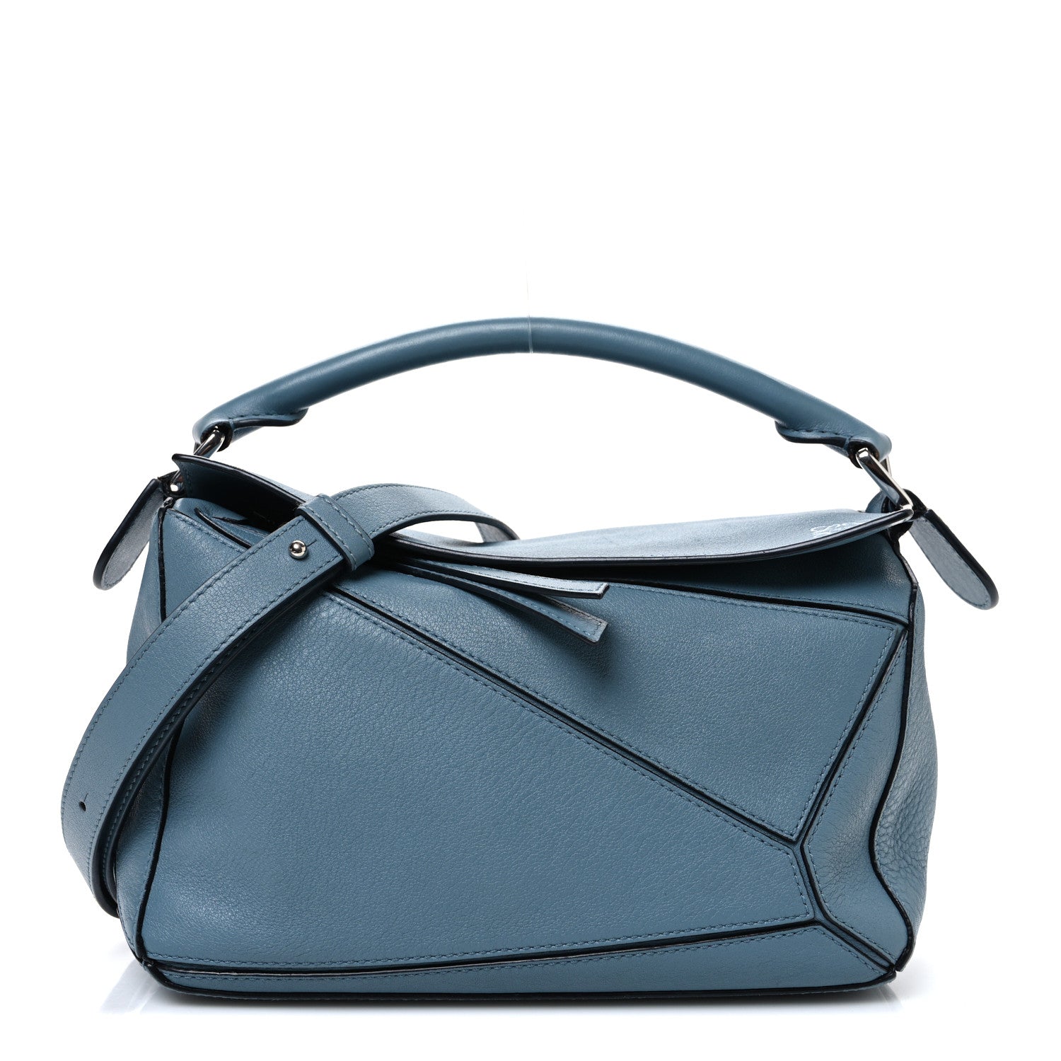 Loewe Calfskin Small Puzzle Bag Stone Blue 1 of 10