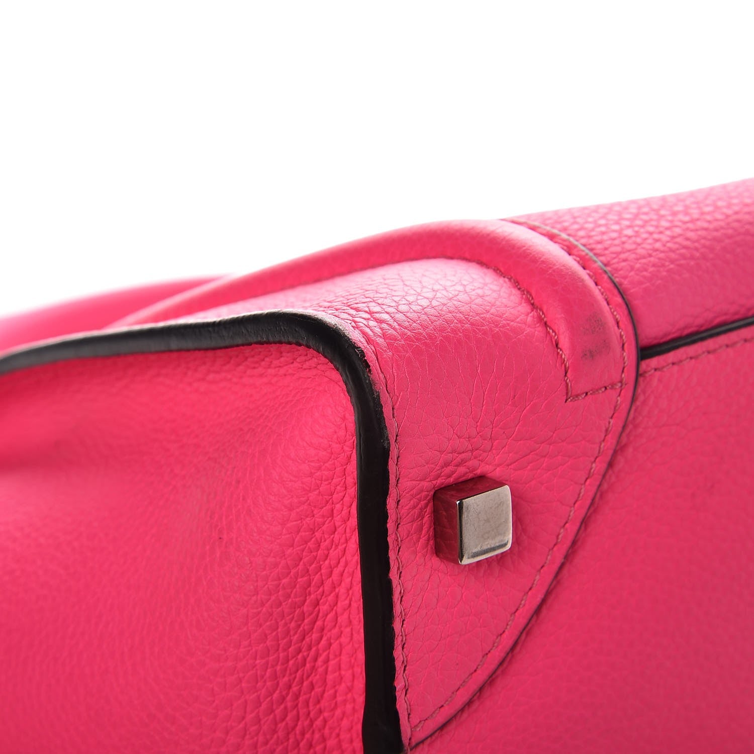 Celine Drummed Calfskin Mini Luggage Fluo Pink 10 of 12