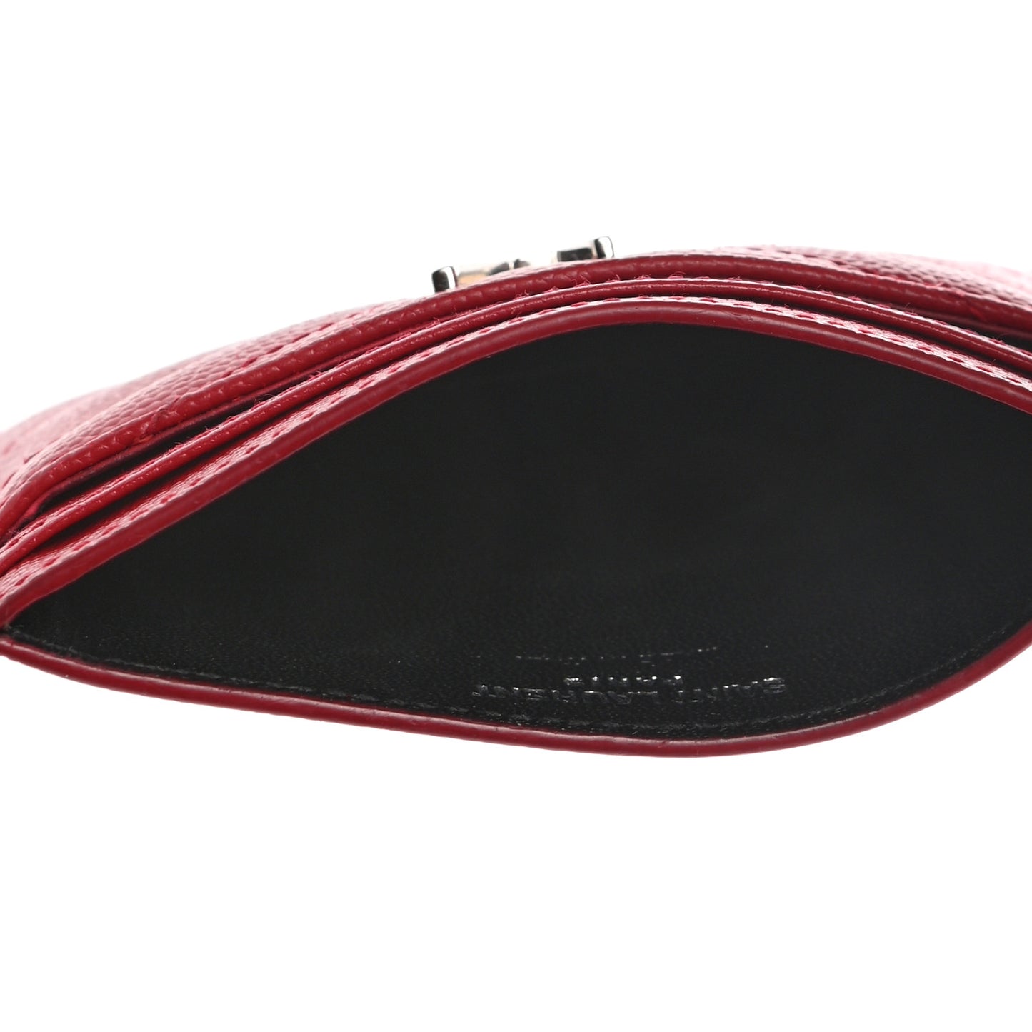 Grain De Poudre Matelasse Chevron Monogram Credit Card Case New Red