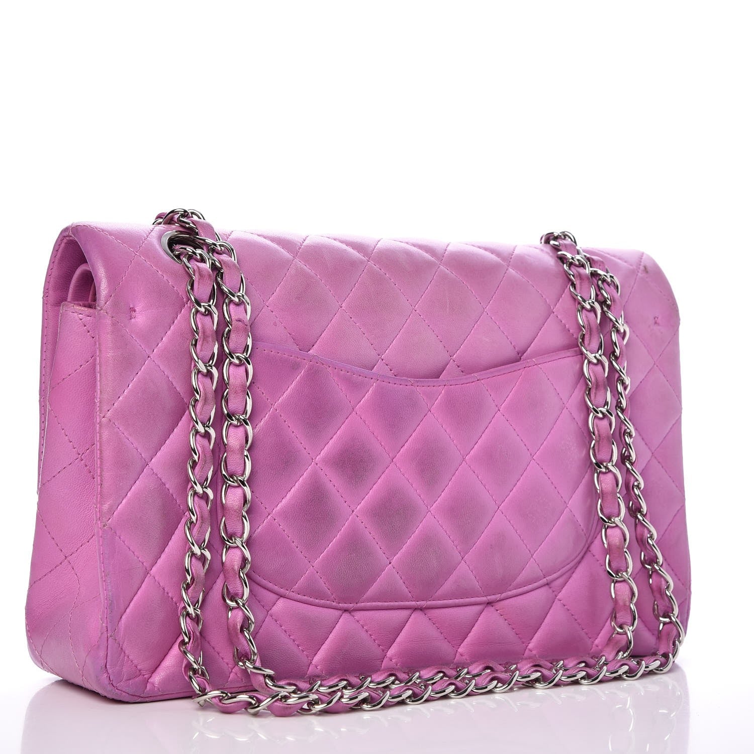 Chanel Lambskin Quilted Medium Double Flap Light Purple 3 of 17