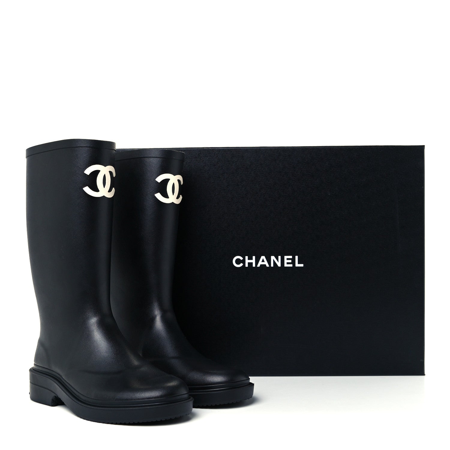 Chanel Caoutchouk CC High Boots 36 Black 11 of 11