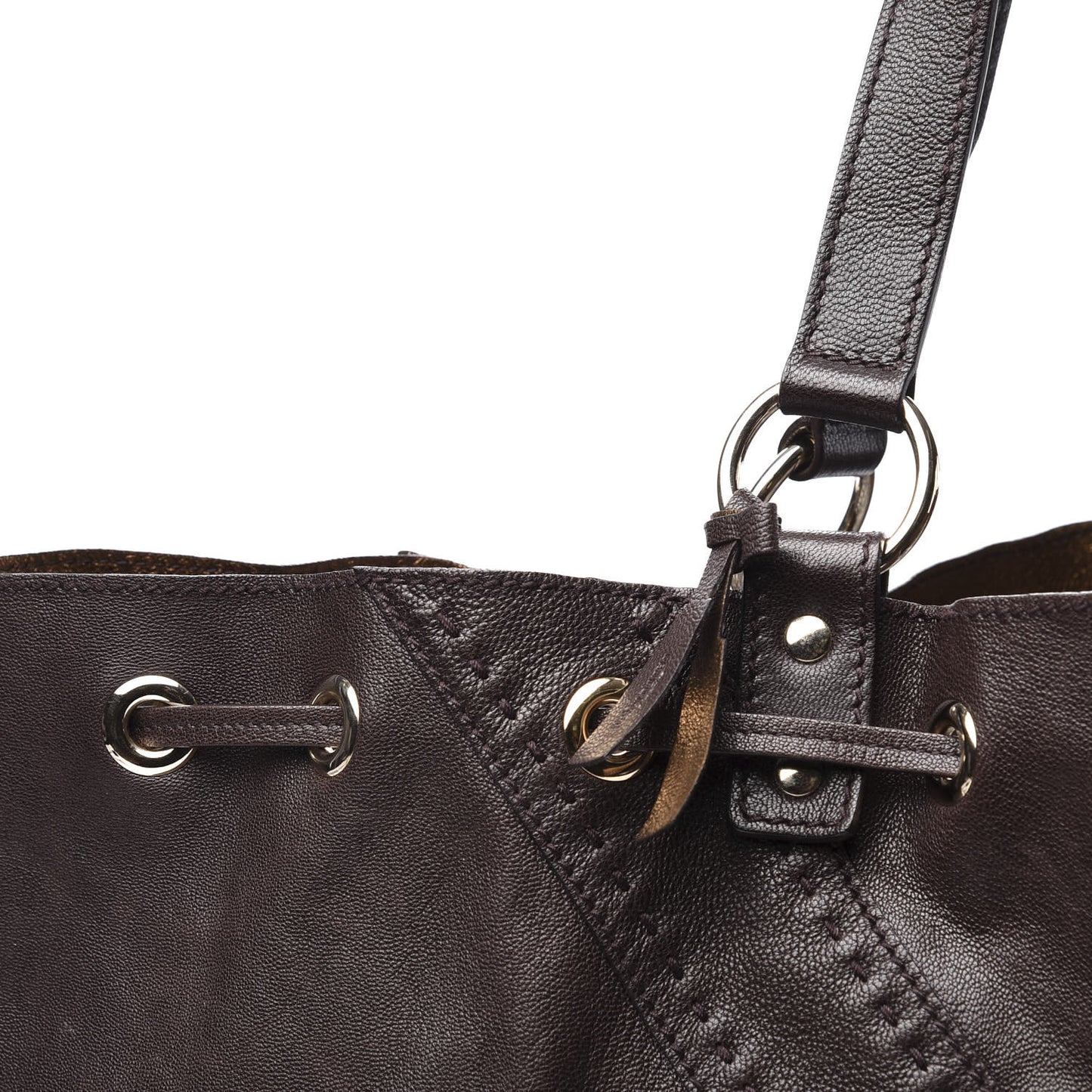Calfskin Reversible Double Sac Y Tote Gold Brown