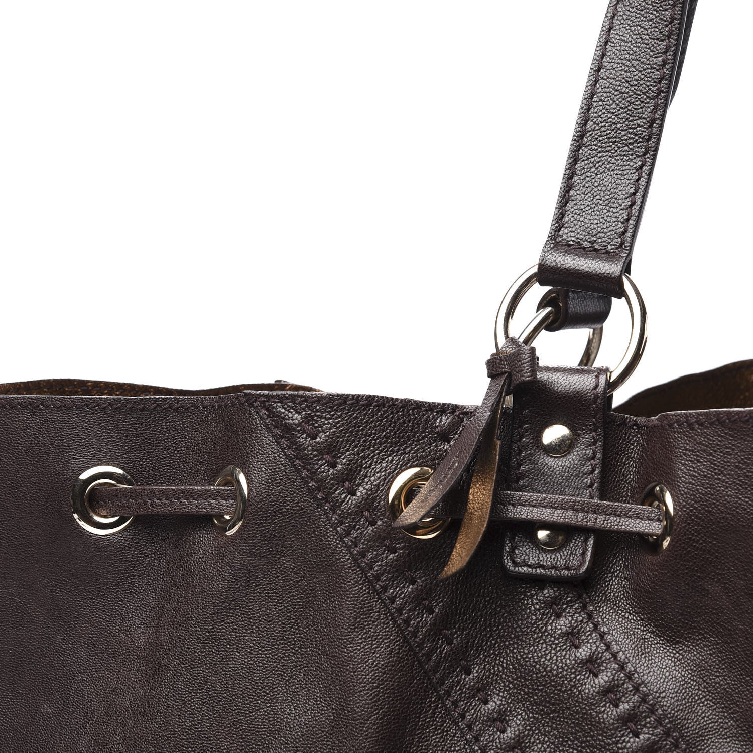 Saint Laurent Calfskin Reversible Double Sac Y Tote Gold Brown 8 of 8