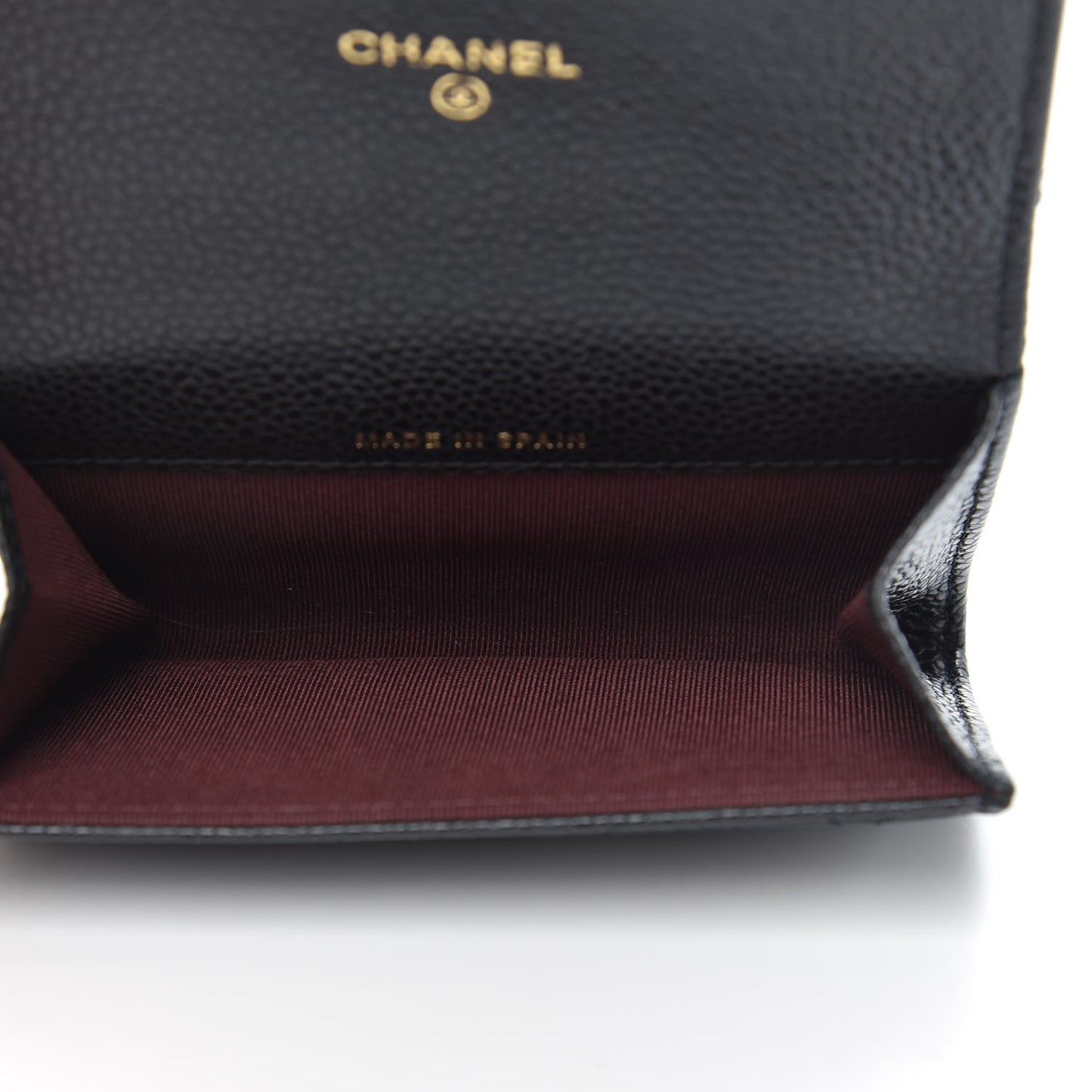 Caviar Quilted Flap Card Holder Black