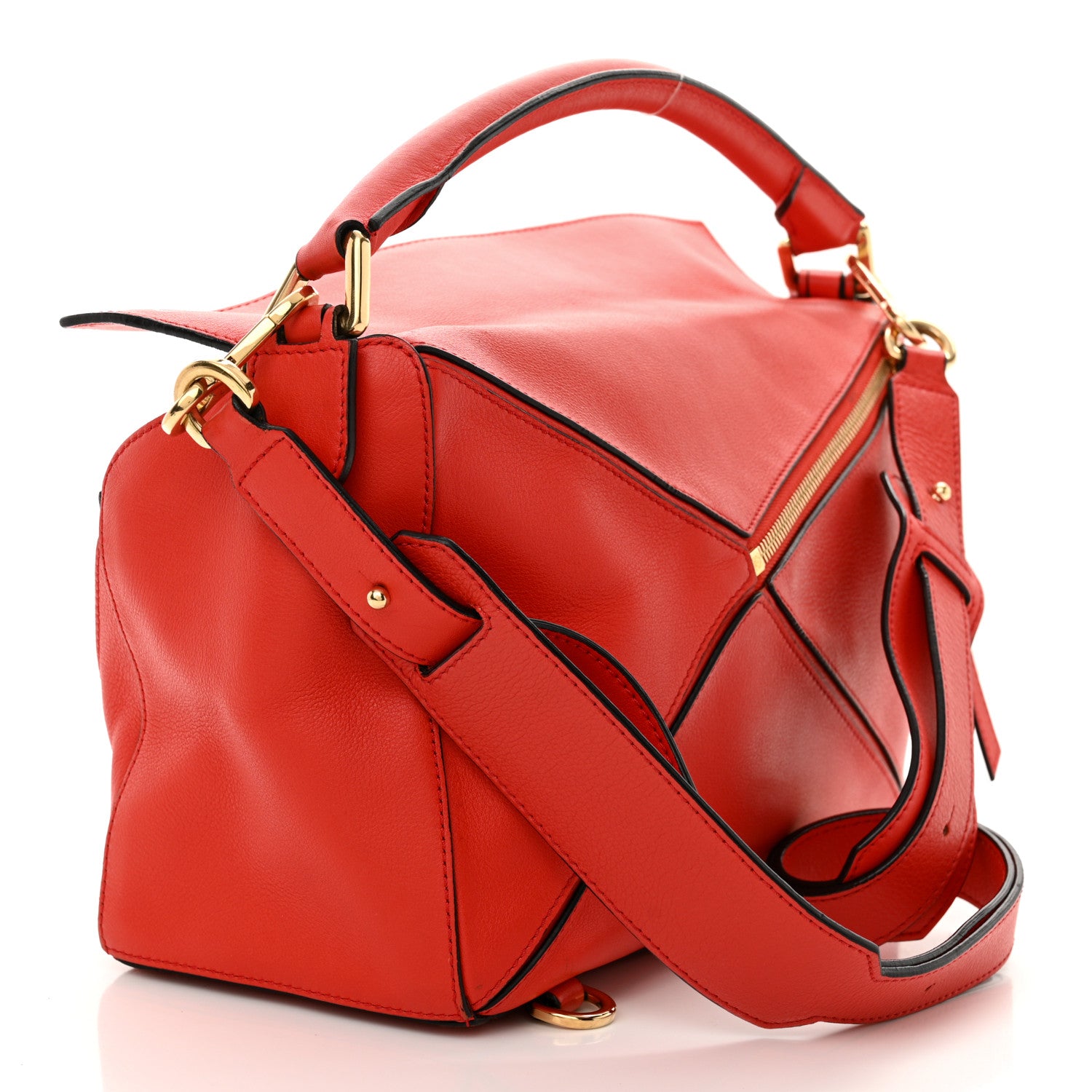 Loewe Calfskin Medium Puzzle Bag Scarlet 3 of 11
