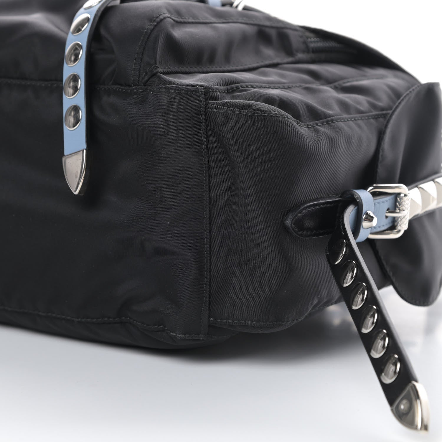 Prada Nylon New Vela Studded Messenger Black Astrale 11 of 11