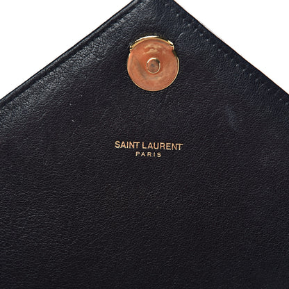 Saint Laurent Sheepskin Matelasse Chevron Monogram Large College Satchel Black 6 of 13