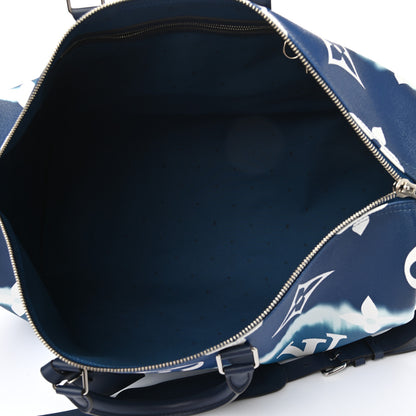 Louis Vuitton Monogram Escale Keepall Bandouliere 50 Blue 5 of 9
