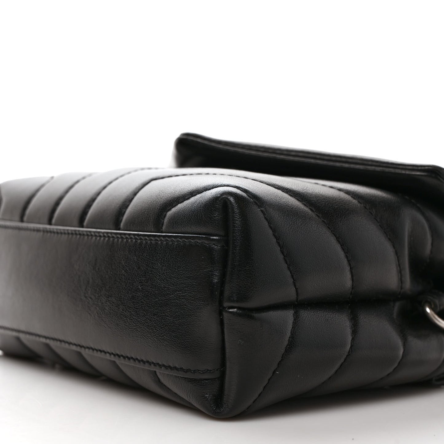 Calfskin Y Quilted Monogram Toy Loulou Crossbody Bag Black
