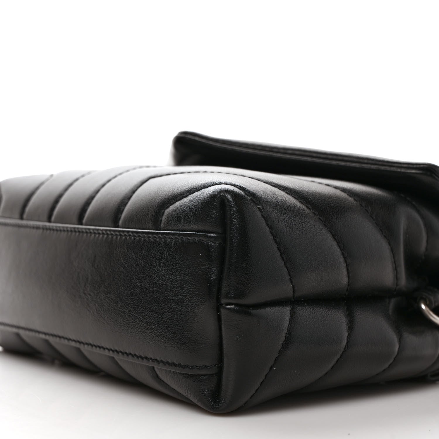 Saint Laurent Calfskin Y Quilted Monogram Toy Loulou Crossbody Bag Black 8 of 9
