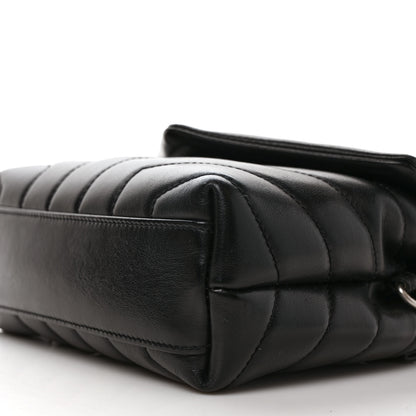 Saint Laurent Calfskin Y Quilted Monogram Toy Loulou Crossbody Bag Black 8 of 9