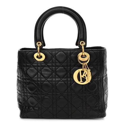 Christian Dior Lambskin Cannage Medium Lady Dior Black 1 of 10