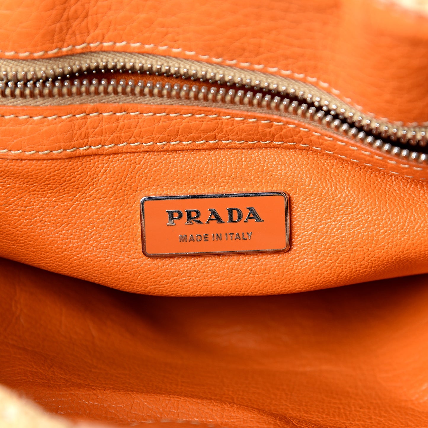 Paglia Vitello Satchel Naturale Papaya