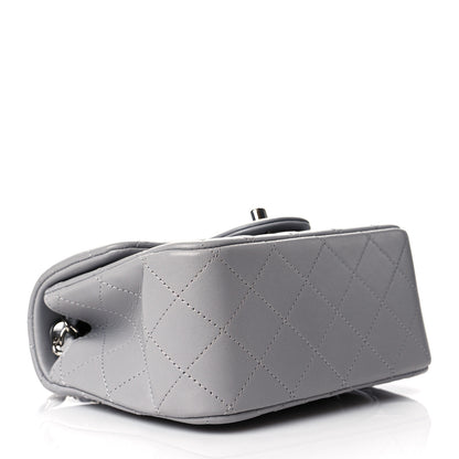 Chanel Lambskin Quilted Mini Square Flap Light Grey 4 of 11