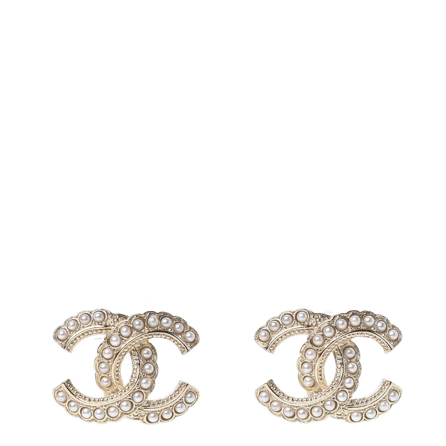 Chanel Pearl Queen of France CC Earrings Gold 1 of 4