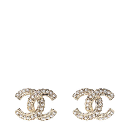Chanel Pearl Queen of France CC Earrings Gold 1 of 4