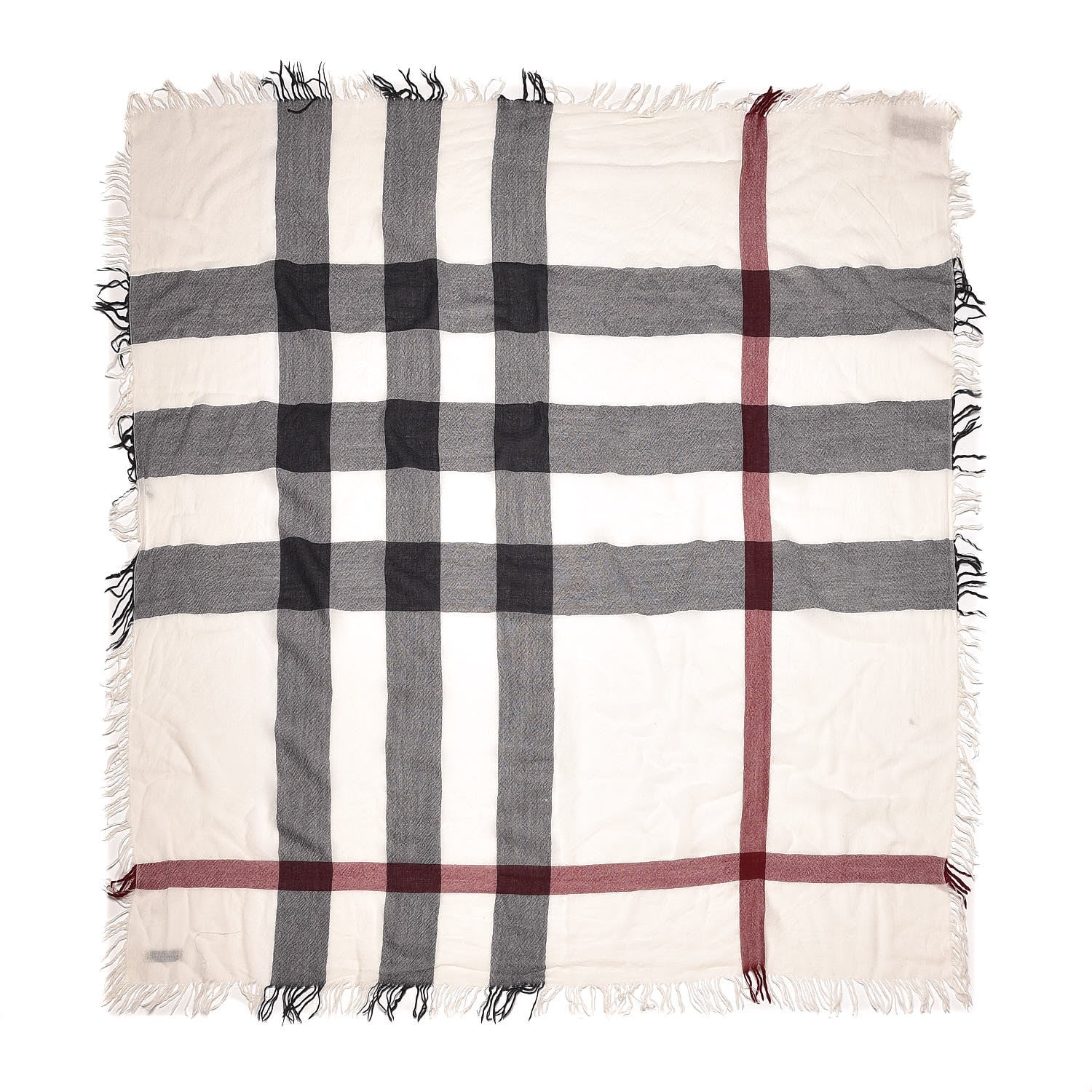 Burberry Merino Wool House Check Scarf Ivory 1 of 5