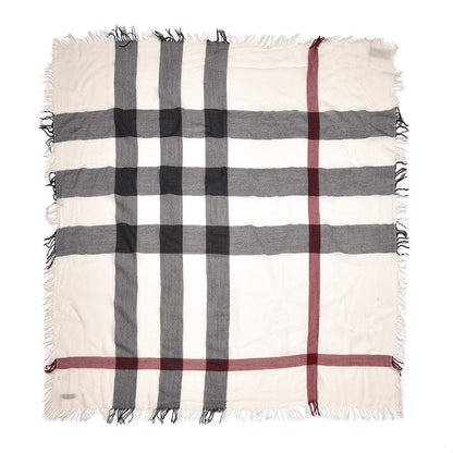 Burberry Merino Wool House Check Scarf Ivory 1 of 5
