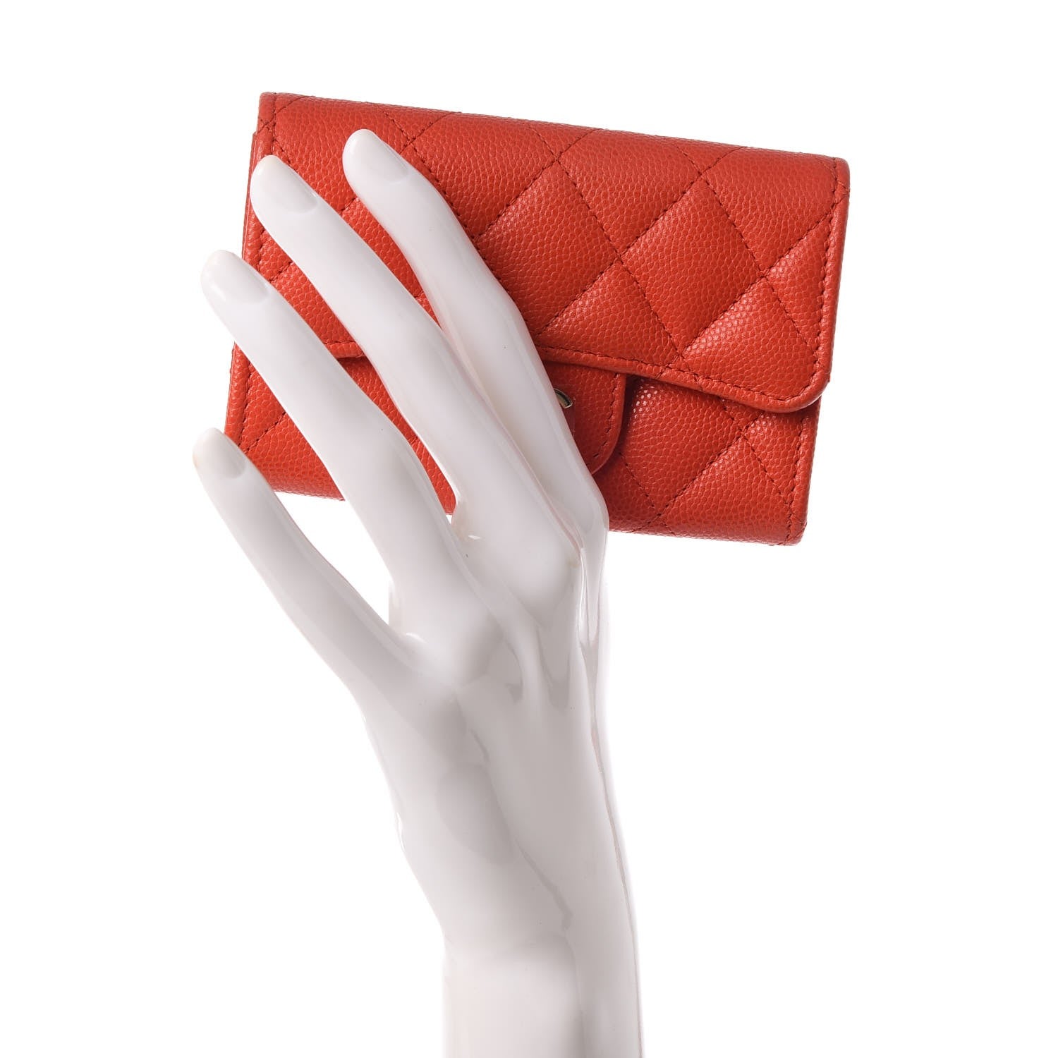 Chanel Caviar Quilted Flap Card Holder Red 2 of 9