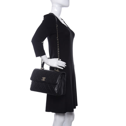 Chanel Lambskin Quilted Medium Trendy CC Flap Dual Handle Bag Black 2 of 11