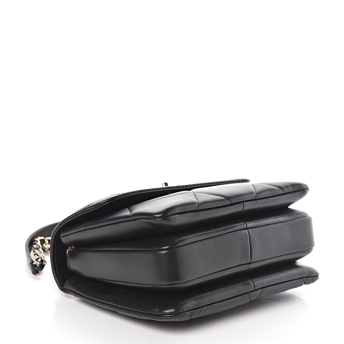 Lambskin Quilted Small Trendy CC Dual Handle Flap Bag Black