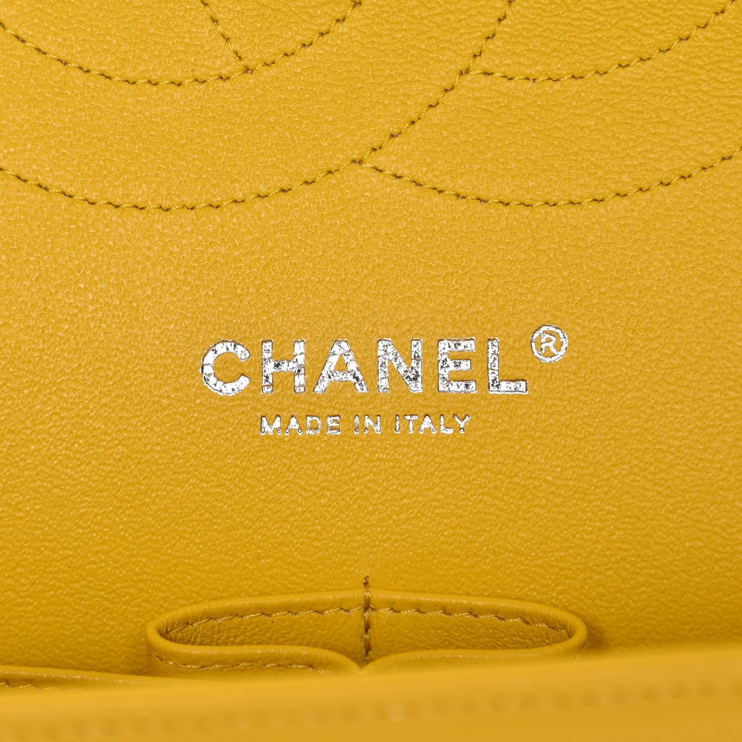 Caviar Chevron Quilted Jumbo Double Flap Yellow