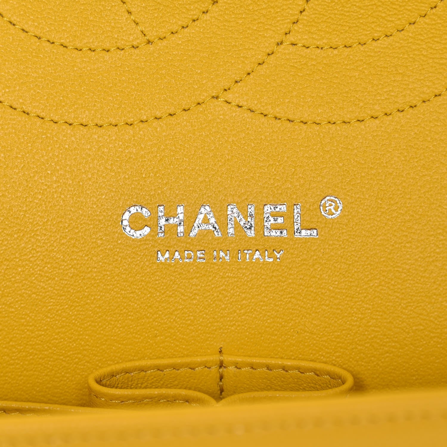 Chanel Caviar Chevron Quilted Jumbo Double Flap Yellow 6 of 8