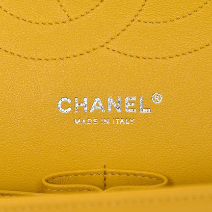 Chanel Caviar Chevron Quilted Jumbo Double Flap Yellow 6 of 8