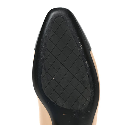 Chanel Lambskin Cap Toe CC Uniform Ballerina Flats 39 Beige Black 7 of 9