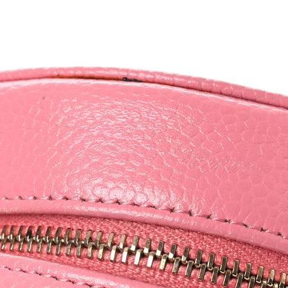 Chanel Caviar Camellia Embossed Round Clutch With Chain Pink 12 of 12