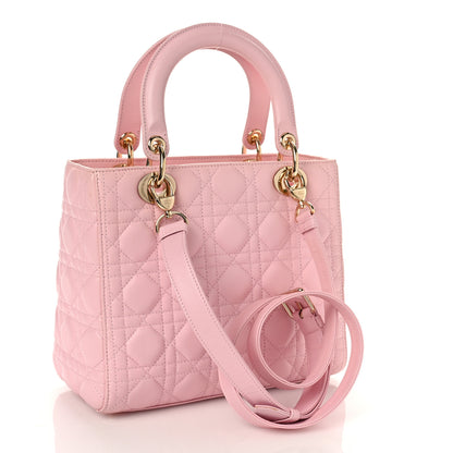 Christian Dior Lambskin Cannage Medium Lady Dior Light Pink 3 of 8