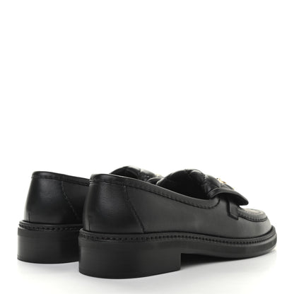 Chanel Lambskin Quilted CC Turnlock Loafers 35 Black 4 of 10