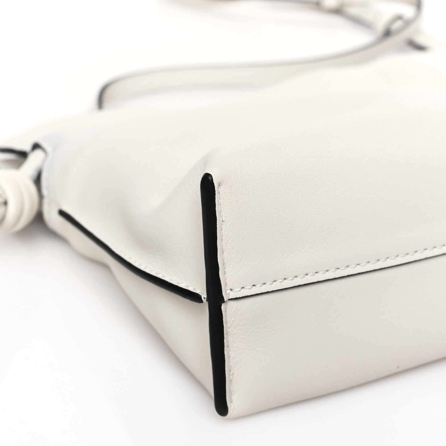 Calfskin Mini Flamenco Knot Clutch Angora