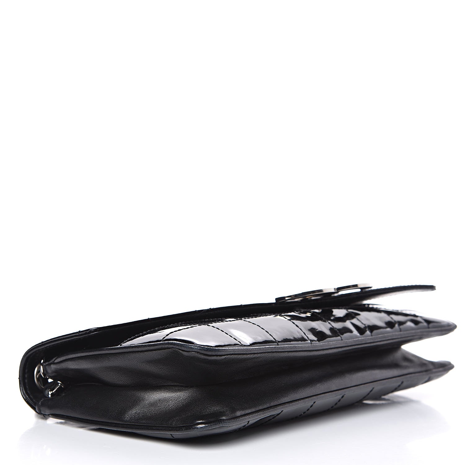Chanel Patent Square Stitched CC Flap Clutch Black 4 of 11
